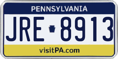 PA license plate JRE8913