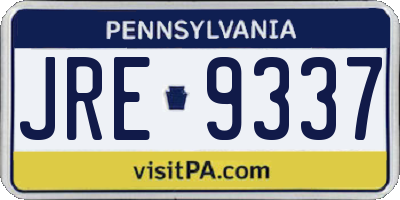 PA license plate JRE9337