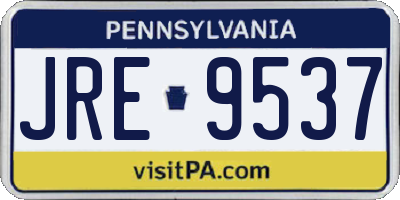 PA license plate JRE9537