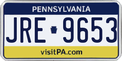 PA license plate JRE9653