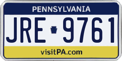 PA license plate JRE9761