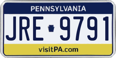 PA license plate JRE9791
