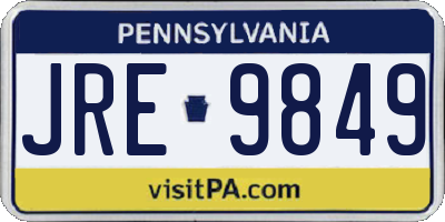 PA license plate JRE9849