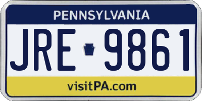 PA license plate JRE9861