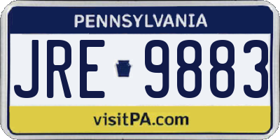 PA license plate JRE9883