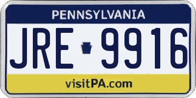 PA license plate JRE9916