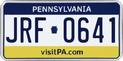 PA license plate JRF0641