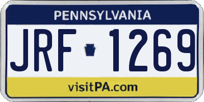 PA license plate JRF1269