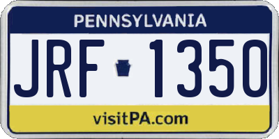PA license plate JRF1350