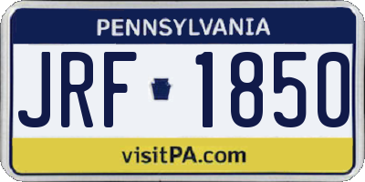 PA license plate JRF1850