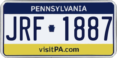 PA license plate JRF1887