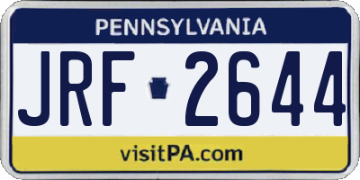 PA license plate JRF2644