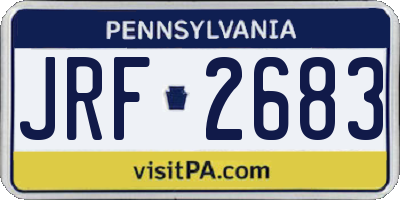 PA license plate JRF2683