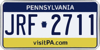 PA license plate JRF2711