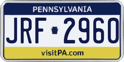 PA license plate JRF2960