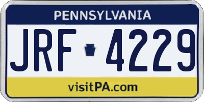 PA license plate JRF4229