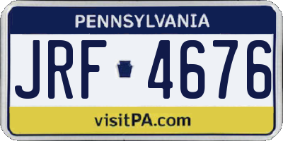 PA license plate JRF4676