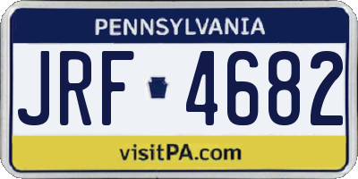 PA license plate JRF4682