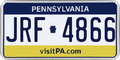 PA license plate JRF4866