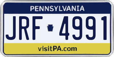 PA license plate JRF4991