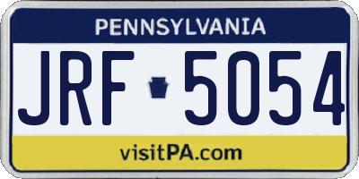 PA license plate JRF5054