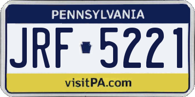 PA license plate JRF5221