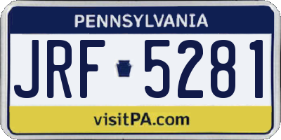PA license plate JRF5281