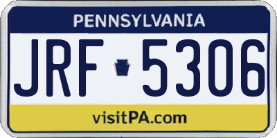 PA license plate JRF5306