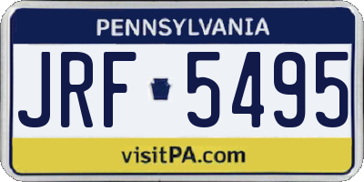 PA license plate JRF5495
