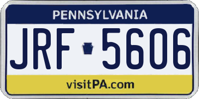PA license plate JRF5606