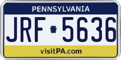PA license plate JRF5636