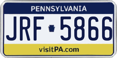 PA license plate JRF5866