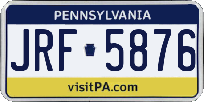 PA license plate JRF5876