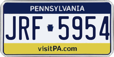 PA license plate JRF5954