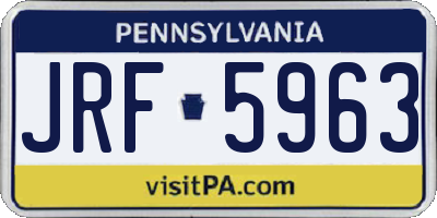 PA license plate JRF5963