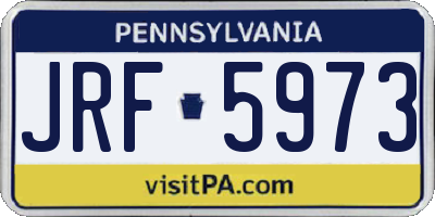PA license plate JRF5973