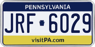 PA license plate JRF6029