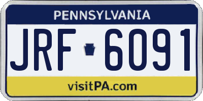 PA license plate JRF6091