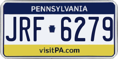 PA license plate JRF6279