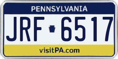PA license plate JRF6517