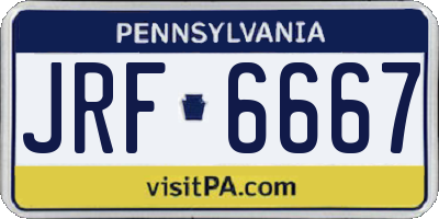 PA license plate JRF6667