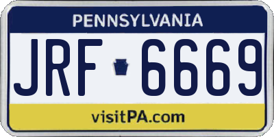 PA license plate JRF6669