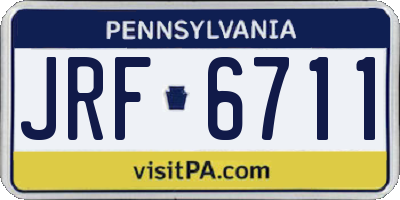 PA license plate JRF6711