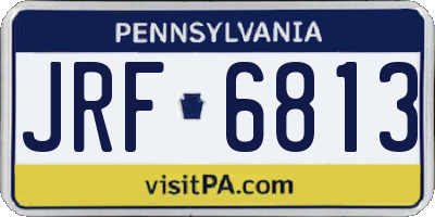 PA license plate JRF6813