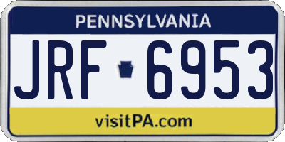 PA license plate JRF6953