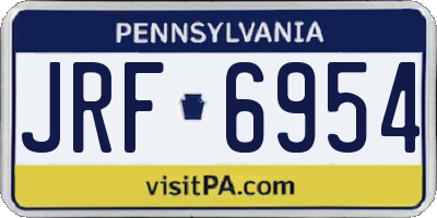 PA license plate JRF6954