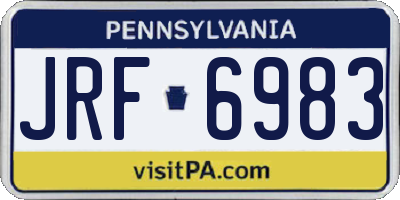PA license plate JRF6983