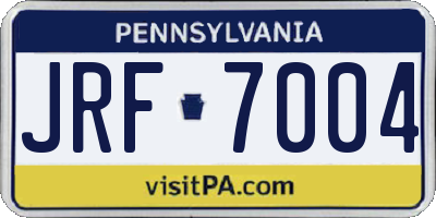PA license plate JRF7004
