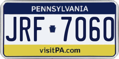 PA license plate JRF7060