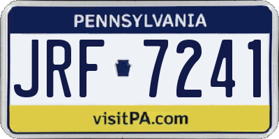 PA license plate JRF7241